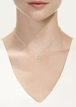 Sydney EvanCarved Rainbow Moonstone and Diamond Evil Eye Charm Necklace