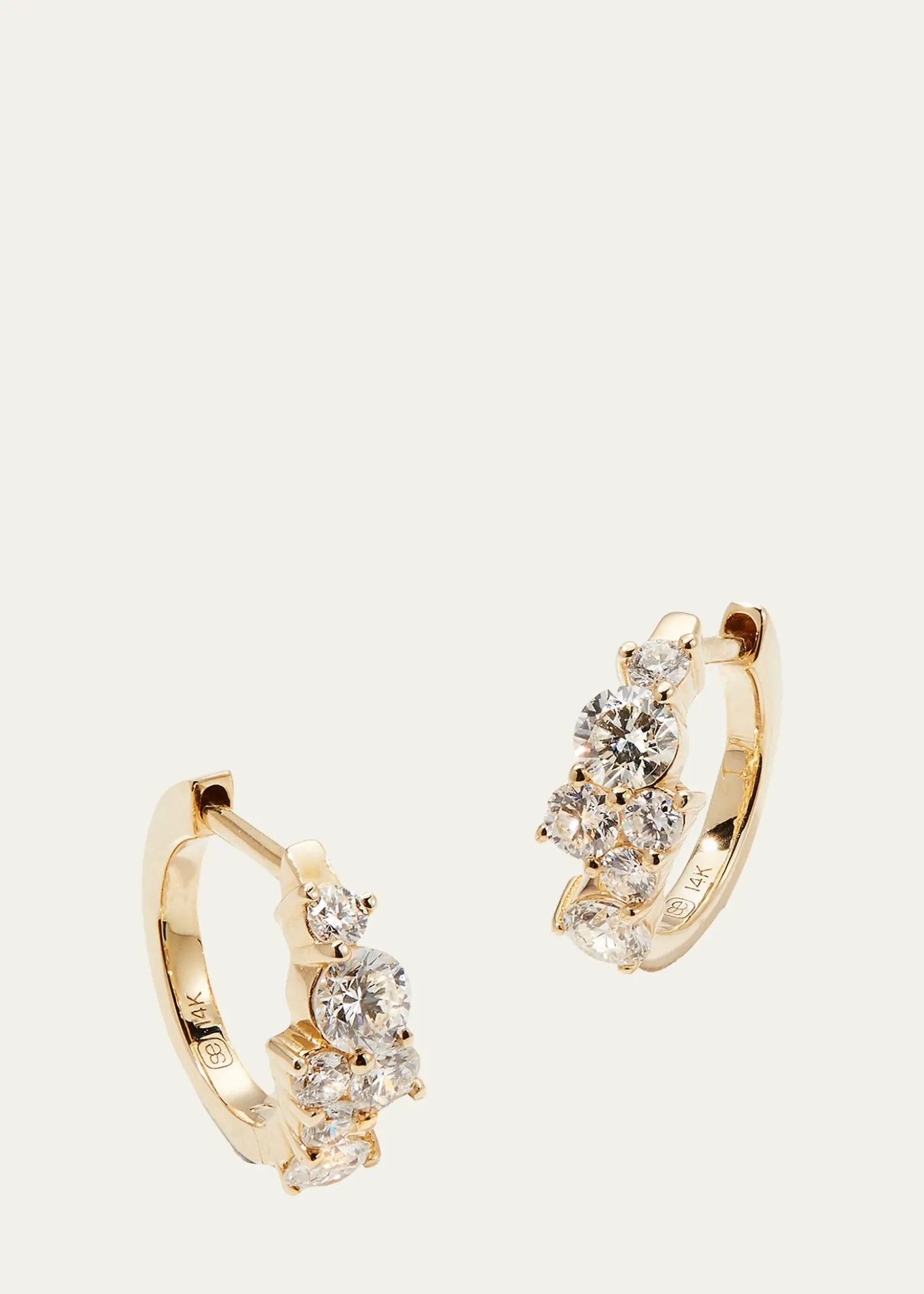 Sydney EvanCocktail 14k Gold Diamond Huggie Hoop Earrings