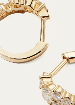 Sydney EvanCocktail 14k Gold Diamond Huggie Hoop Earrings