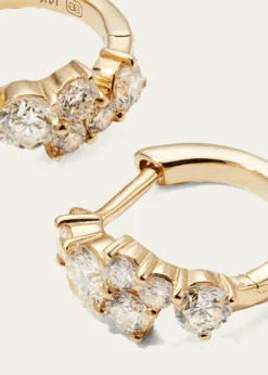 Sydney EvanCocktail 14k Gold Diamond Huggie Hoop Earrings