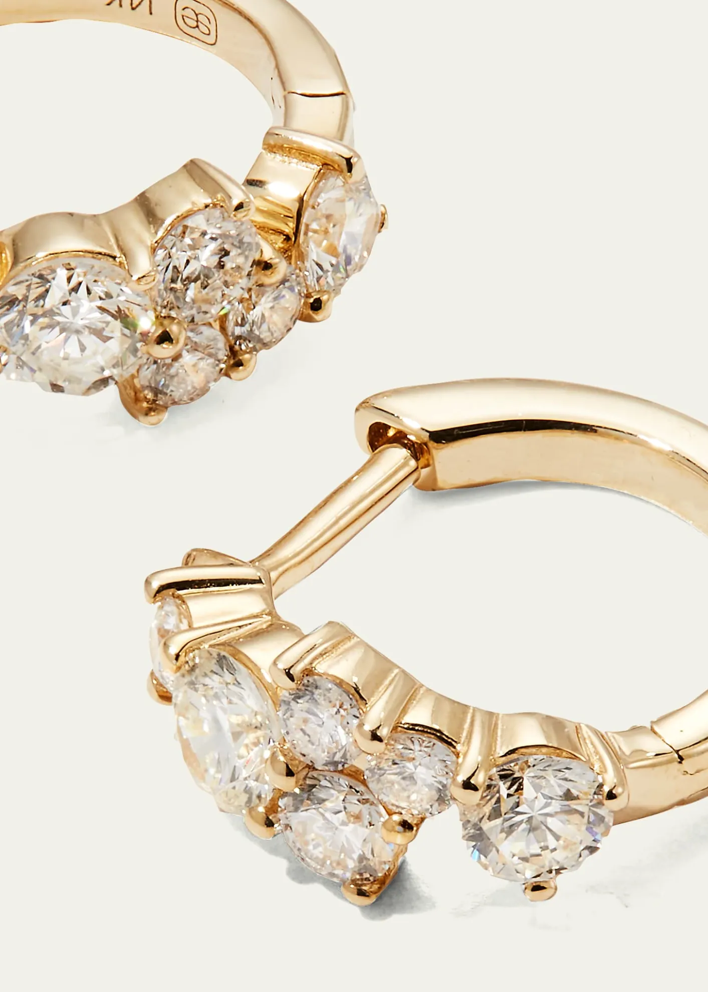 Sydney EvanCocktail 14k Gold Diamond Huggie Hoop Earrings