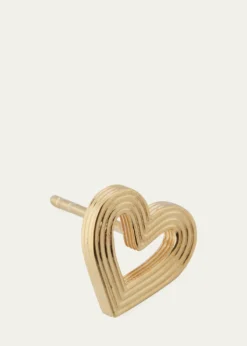 Sydney EvanFluted Heart Stud Earrings