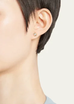 Sydney EvanFluted 14K Gold and Diamond Stud Earrings