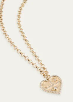 Sydney EvanHeart Icon Charm Chain Necklace with Diamonds