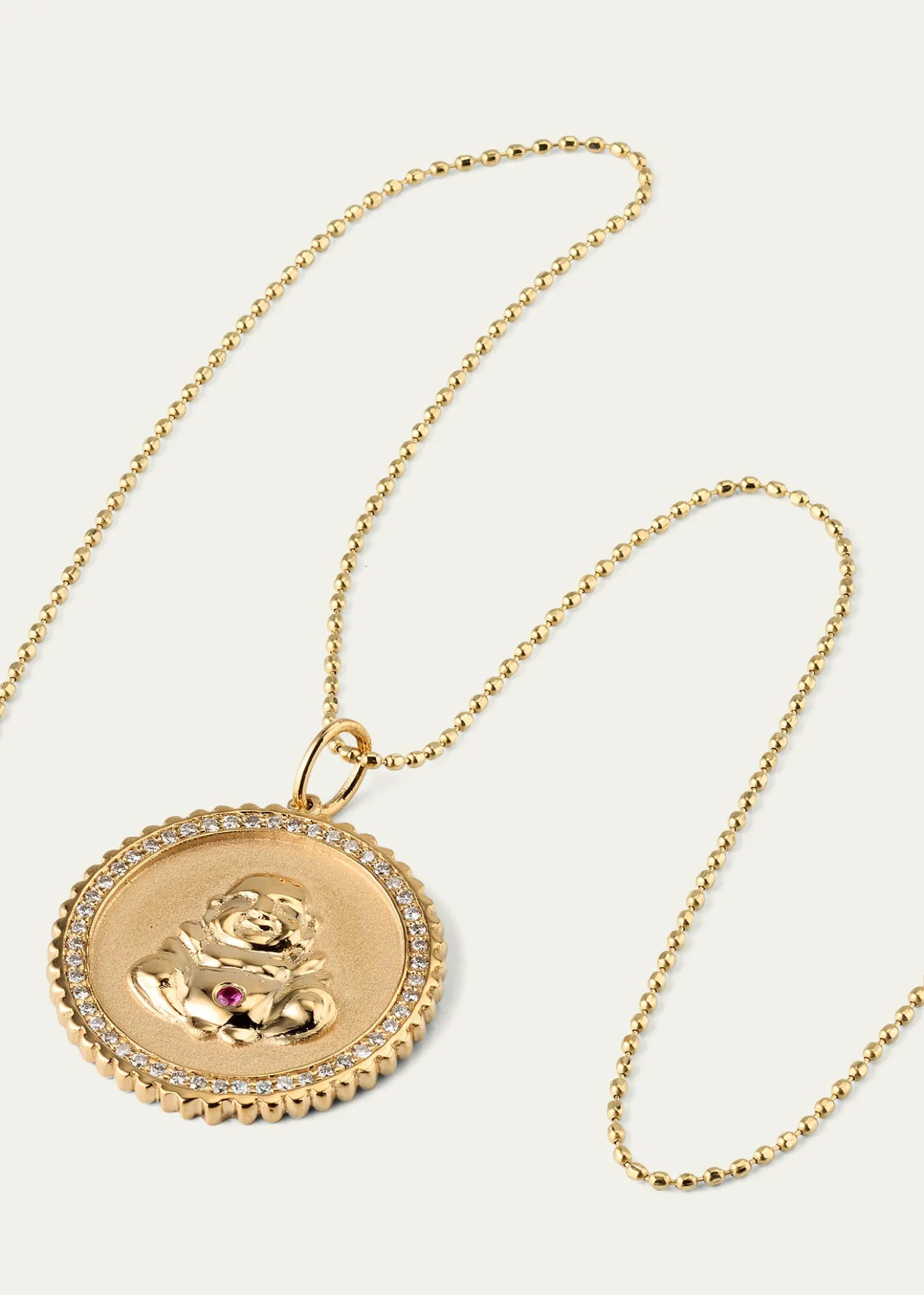 Sydney Evan14k Buddha Coin Pendant Necklace with Diamonds