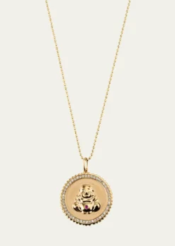 Sydney Evan14k Buddha Coin Pendant Necklace with Diamonds