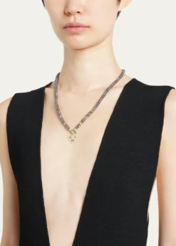 Sydney Evan14K Diamond and Labradorite Necklace with Icon Heart Charm