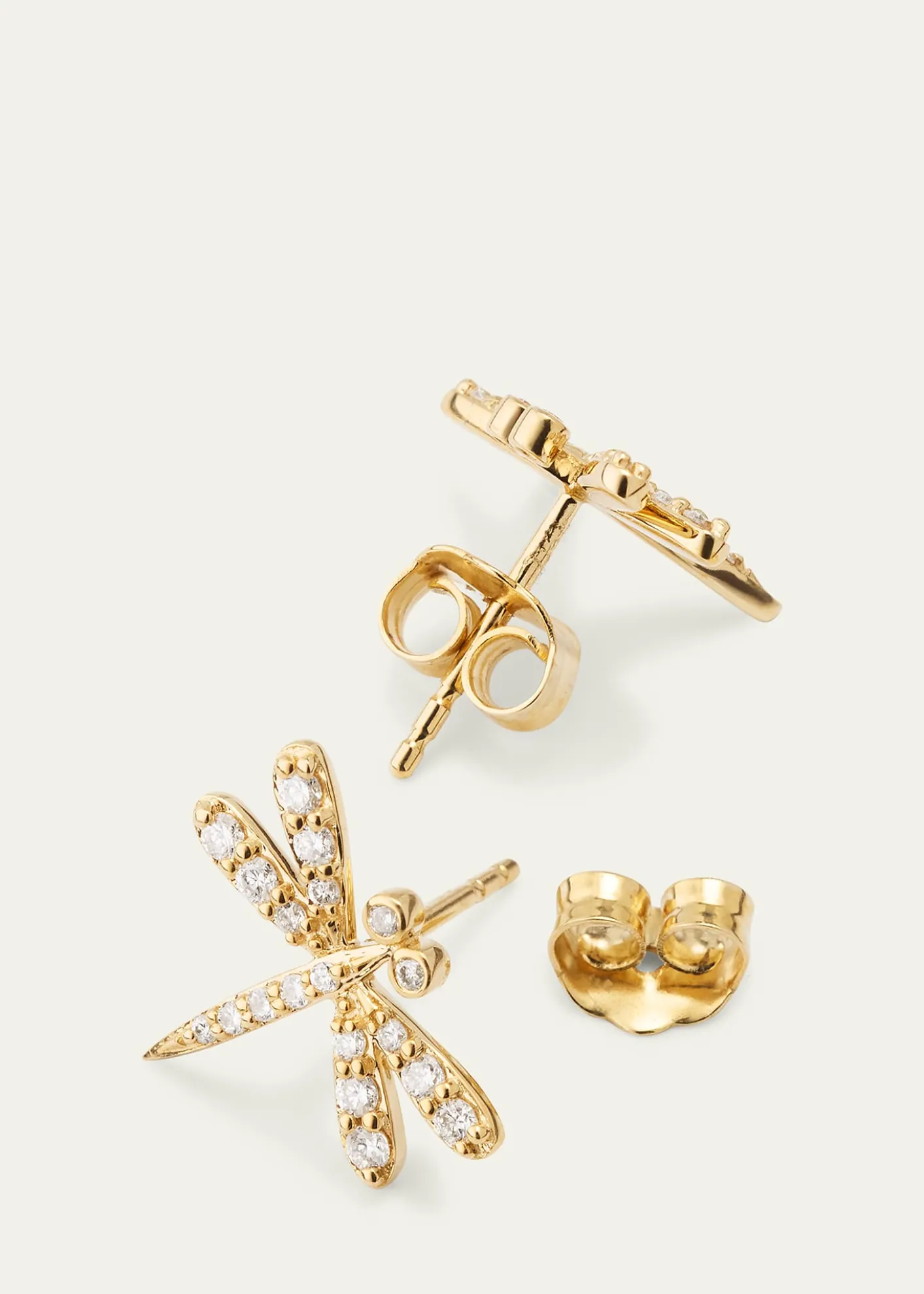 Sydney Evan14K Diamond Dragonfly Stud Earring, Single