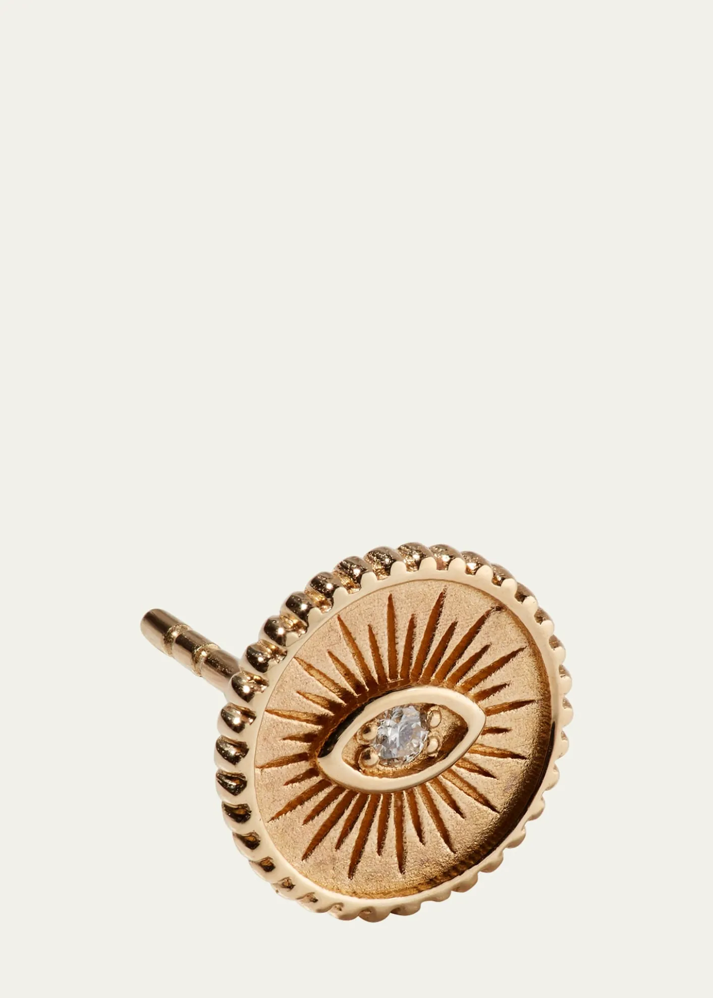 Sydney Evan14k Diamond Evil Eye Coin Stud Earring, Single