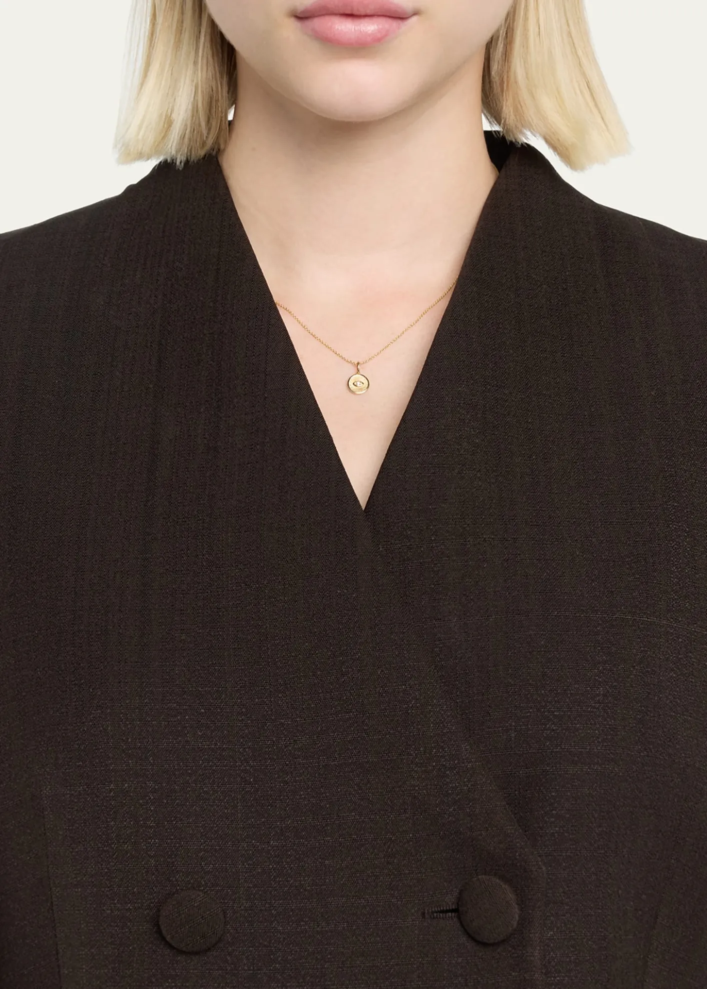 Sydney Evan14k Diamond Evil Eye Coin Necklace