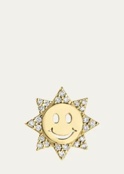 Sydney Evan14k Diamond Happy Face Single Sun Stud Earring