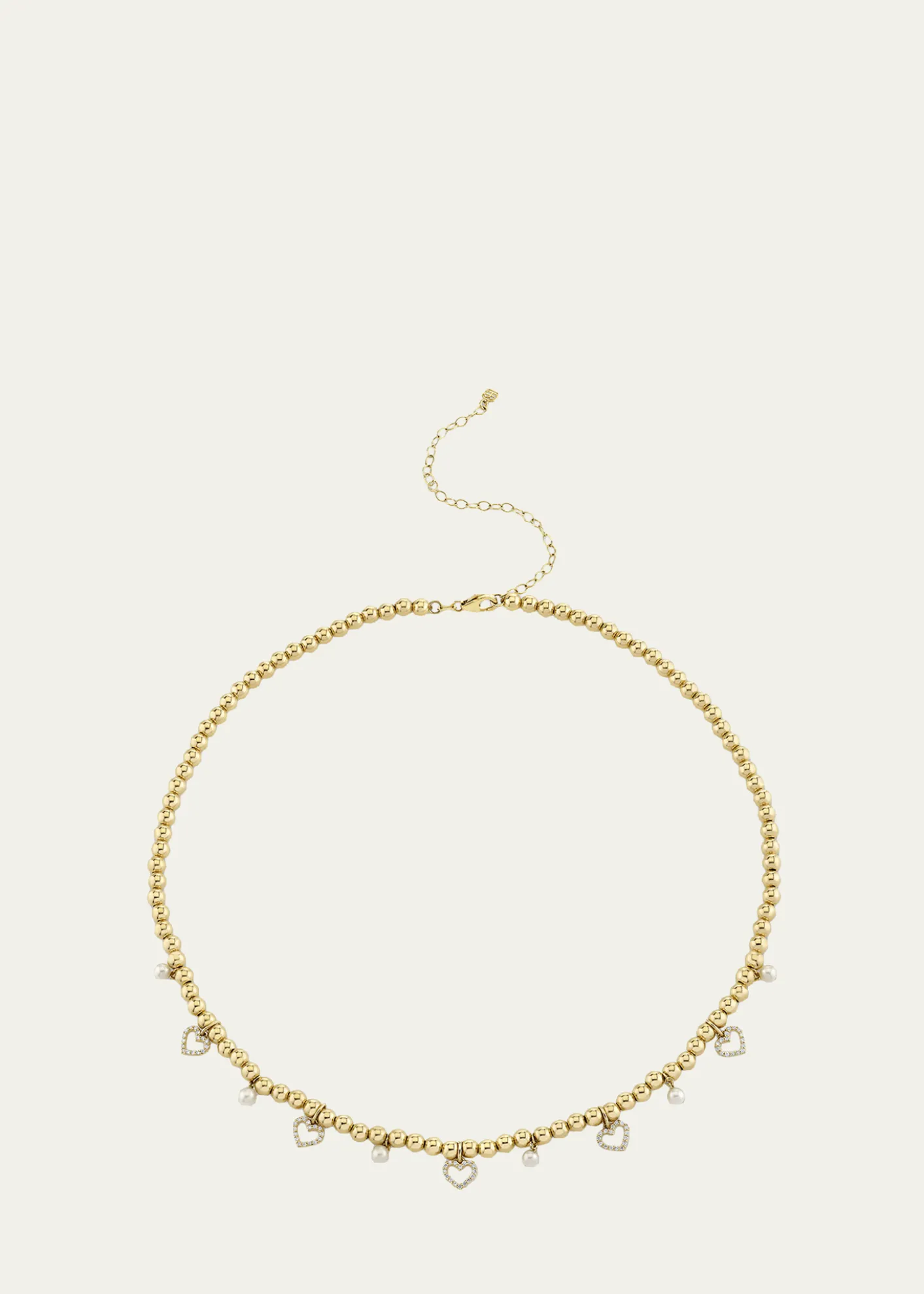 Sydney Evan14K Diamond Heart and Pearl Charm Necklace