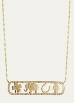 Sydney Evan14k Diamond Icon Bar Necklace