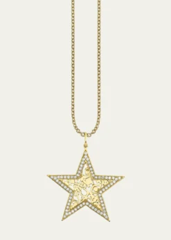 Sydney Evan14K Diamond Icon Wallpaper Star Charm Necklace