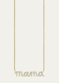 Sydney Evan14k Diamond Mama Script Necklace