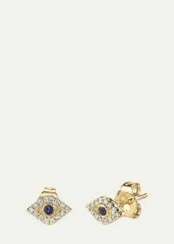 Sydney Evan14k Diamond Mini Evil Eye Single Stud Earring