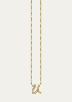 Sydney Evan14k Diamond Pave Initial Necklace