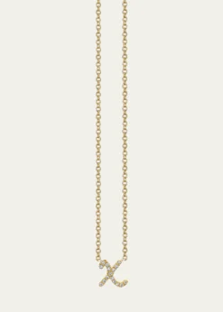 Sydney Evan14k Diamond Pave Initial Necklace