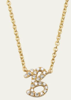 Sydney Evan14k Diamond Pave Initial Necklace