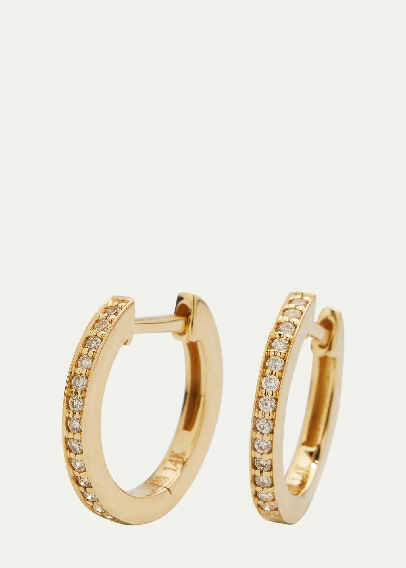 Sydney Evan14k Diamond Small Huggie Hoop Earrings