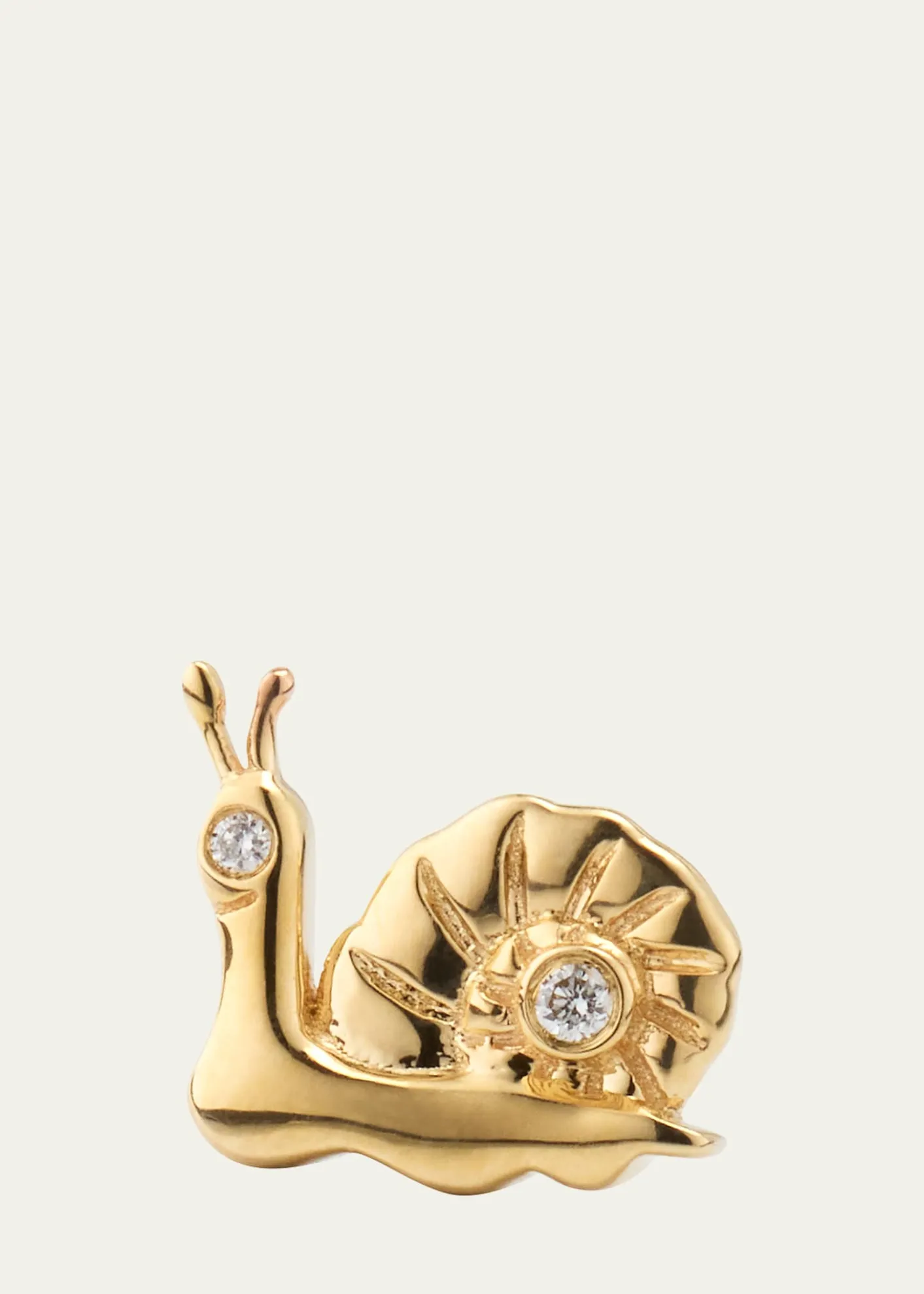 Sydney Evan14k Diamond Small Snail Stud Earring, Single Left