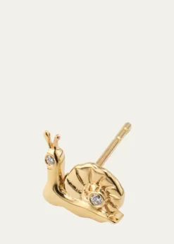 Sydney Evan14k Diamond Small Snail Stud Earring, Single Left