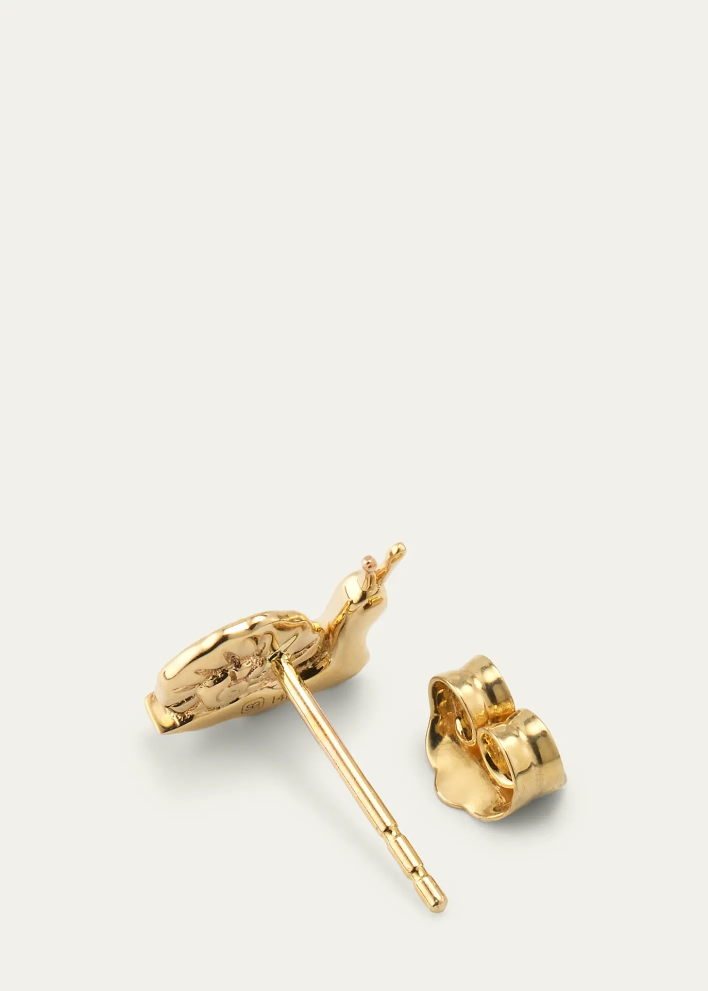 Sydney Evan14k Diamond Small Snail Stud Earring, Single Left