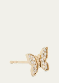 Sydney Evan14k Diamond Tiny Butterfly Stud Earring, Single