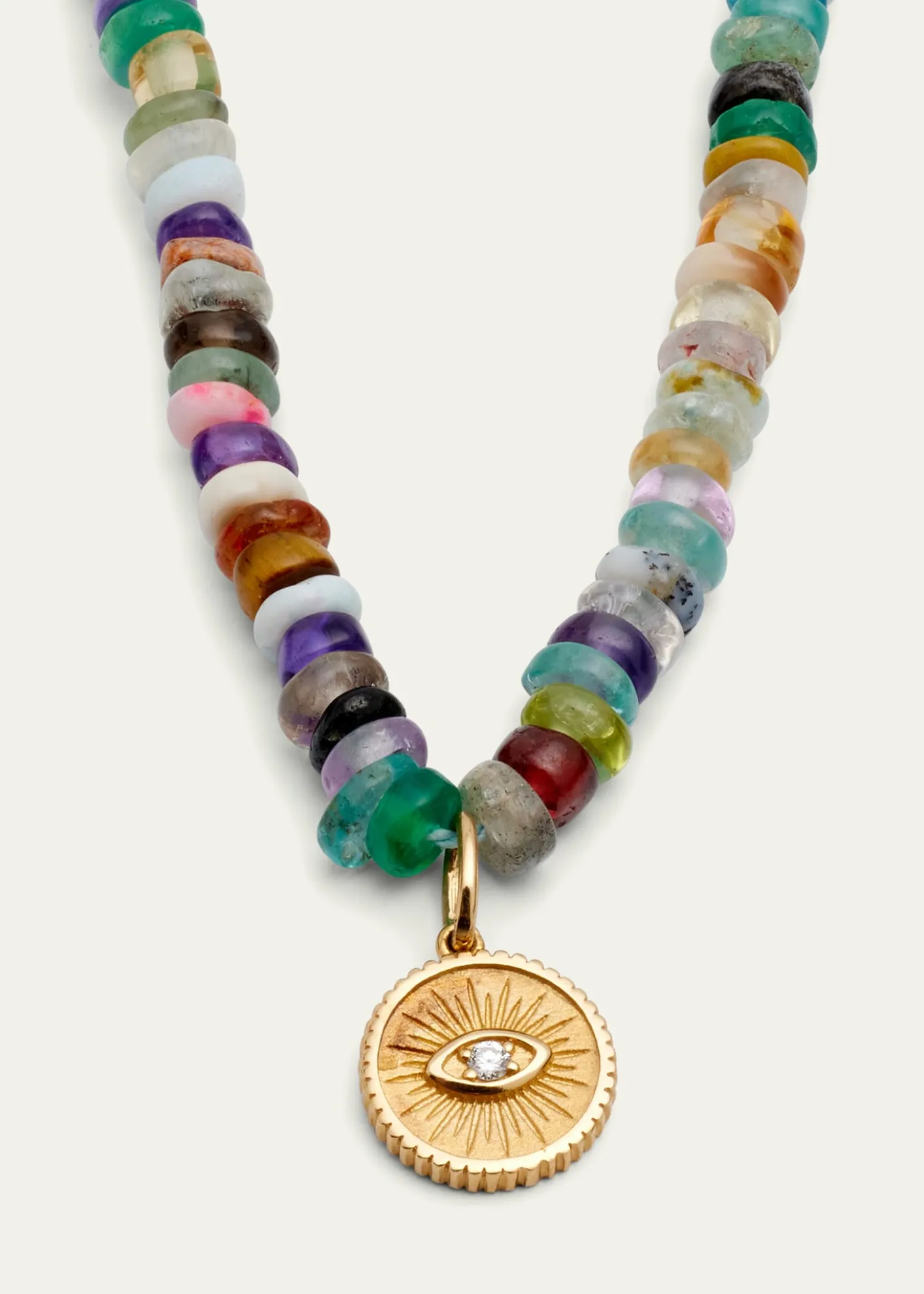 Sydney Evan14k Evil Eye Diamond Coin Necklace