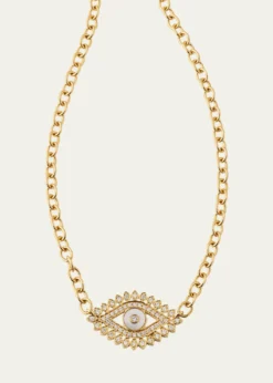 Sydney Evan14K Evil Eye Marquise Charm Necklace