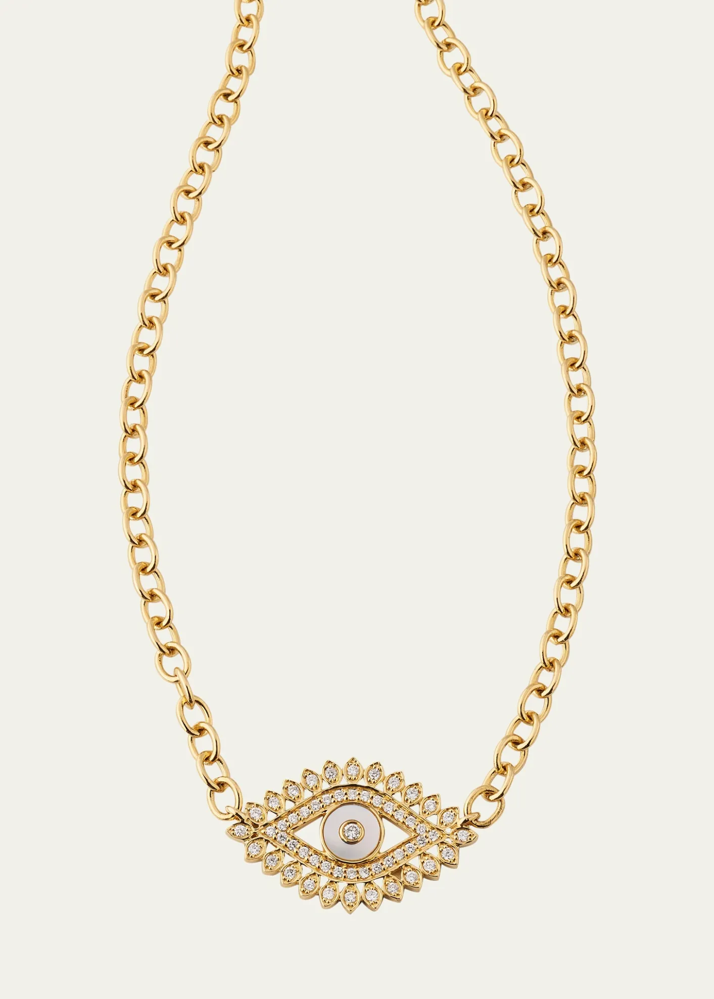Sydney Evan14K Evil Eye Marquise Charm Necklace