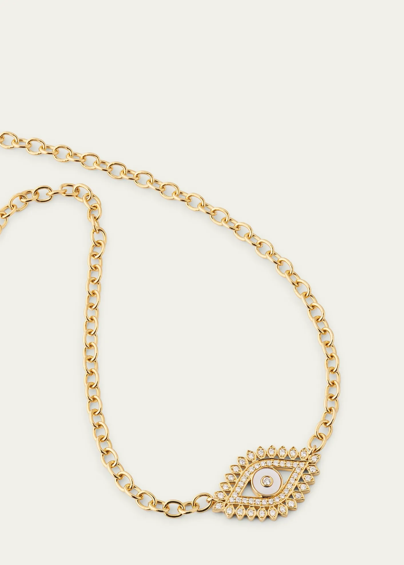 Sydney Evan14K Evil Eye Marquise Charm Necklace