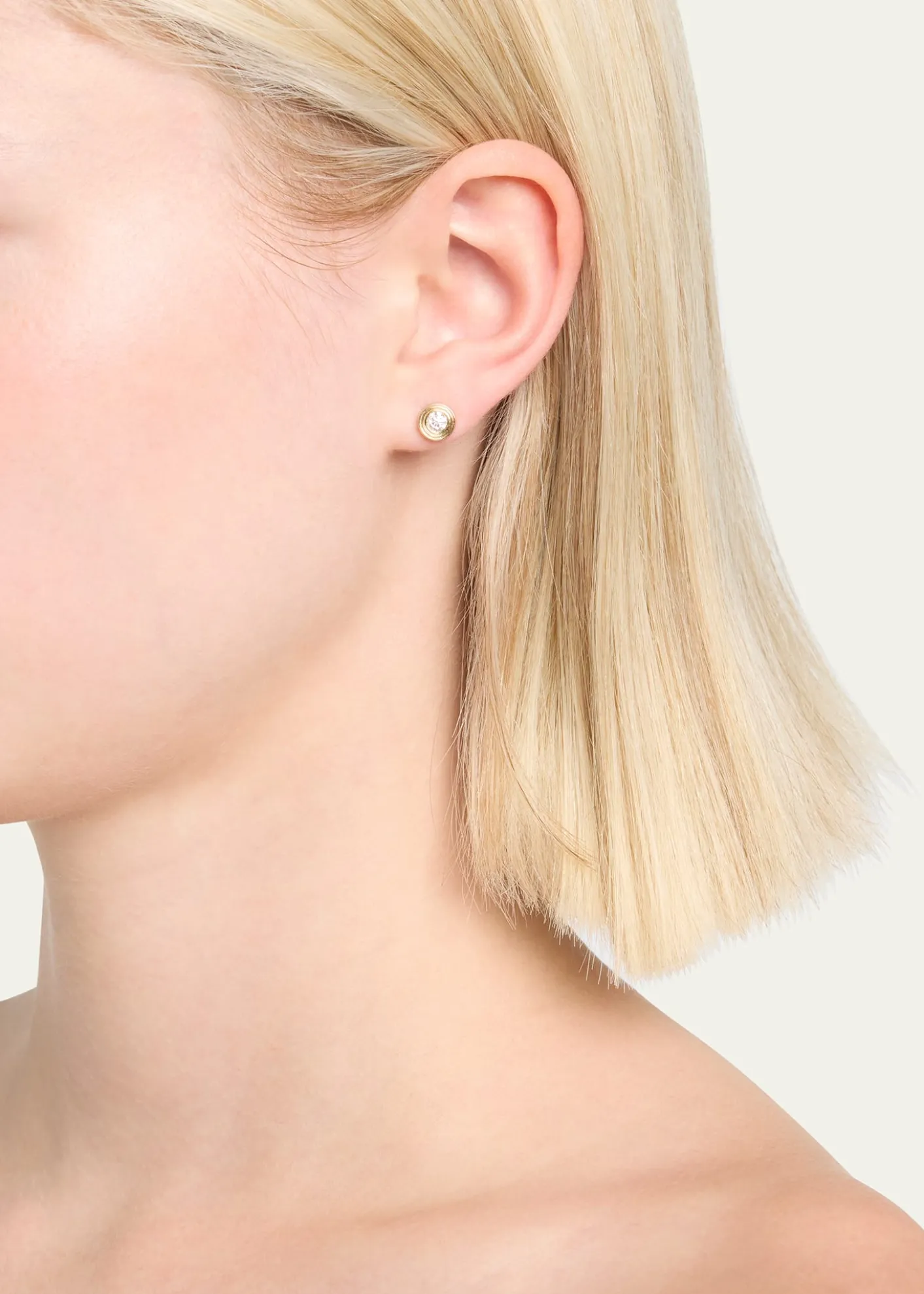 Sydney Evan14k Fluted Diamond Stud Earring, Single