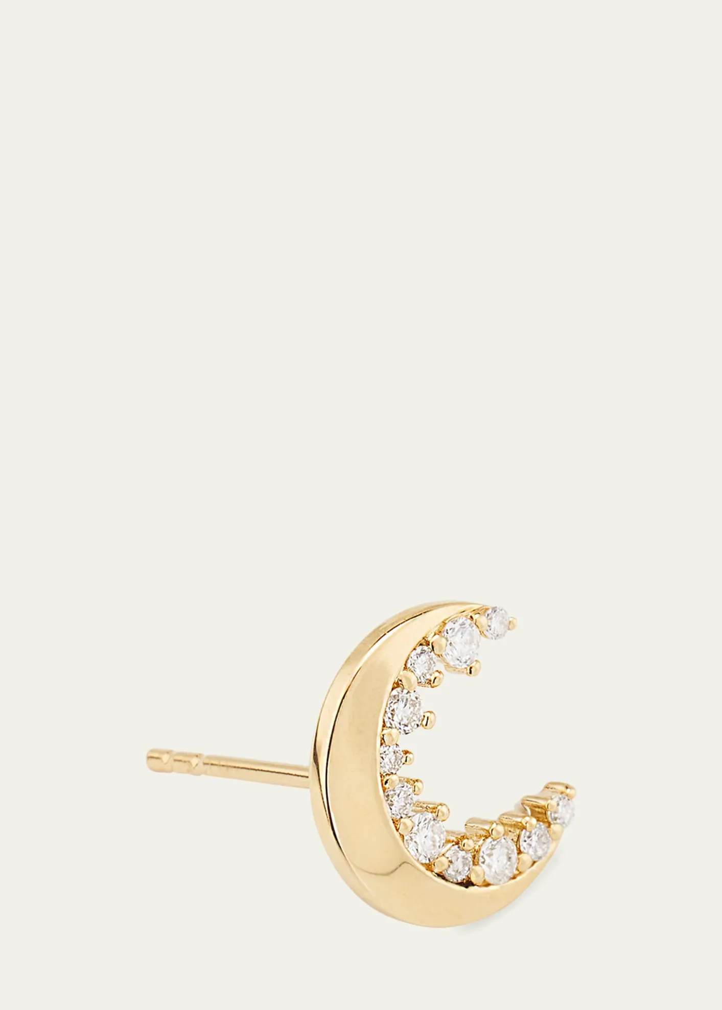 Sydney Evan14k Gold Cocktail Crescent Moon Stud