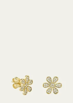 Sydney Evan14K Gold Daisy Stud Earring with Diamonds