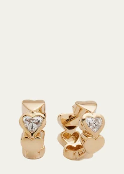 Sydney Evan14k Gold Diamond Hearts Hoop Earrings