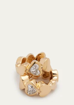 Sydney Evan14k Gold Diamond Hearts Hoop Earrings
