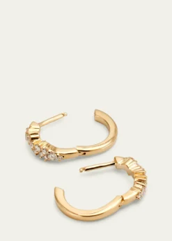 Sydney Evan14k Gold Diamond Huggie Hoop Earrings