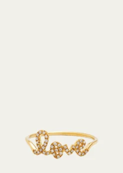 Sydney Evan14k Gold Diamond Love Script Ring