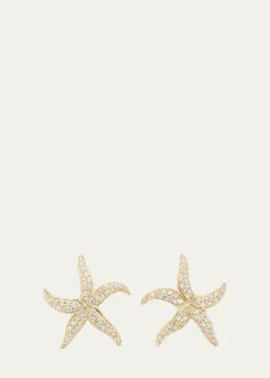 Sydney Evan14K Gold Diamond Starfish Stud Earrings