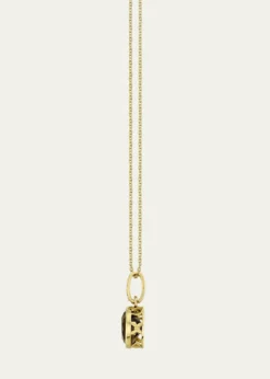 Sydney Evan14K Gold Smokey Topaz Icon Solitaire with Diamond Bail Necklace