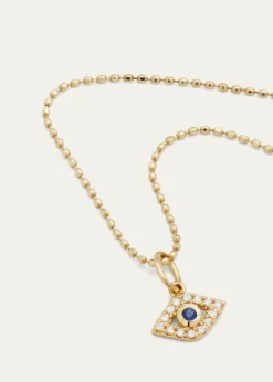 Sydney Evan14k Gold Tiny Evil Eye Charm Necklace