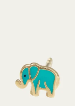 Sydney Evan14k Mini Elephant Enamel Single Stud Earring