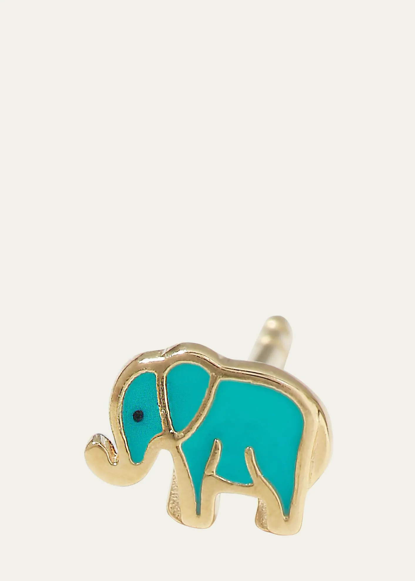 Sydney Evan14k Mini Elephant Enamel Single Stud Earring