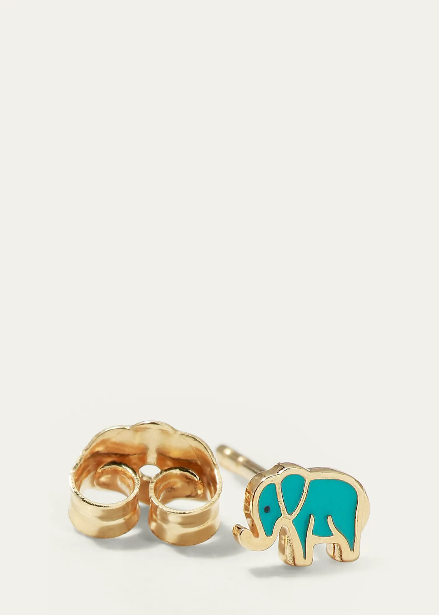 Sydney Evan14k Mini Elephant Enamel Single Stud Earring