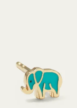 Sydney Evan14k Mini Elephant Enamel Single Stud Earring