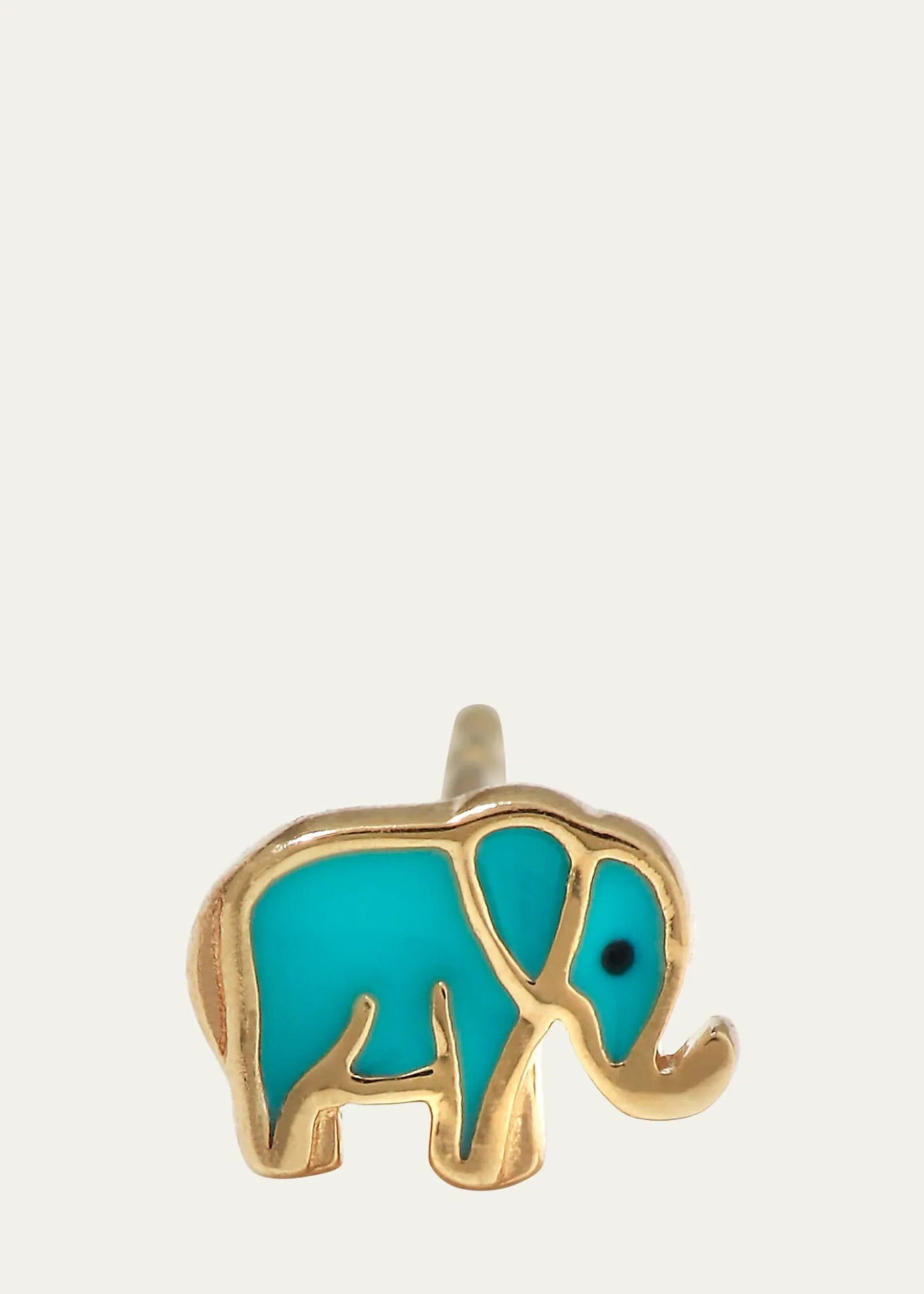 Sydney Evan14k Mini Elephant Enamel Single Stud Earring