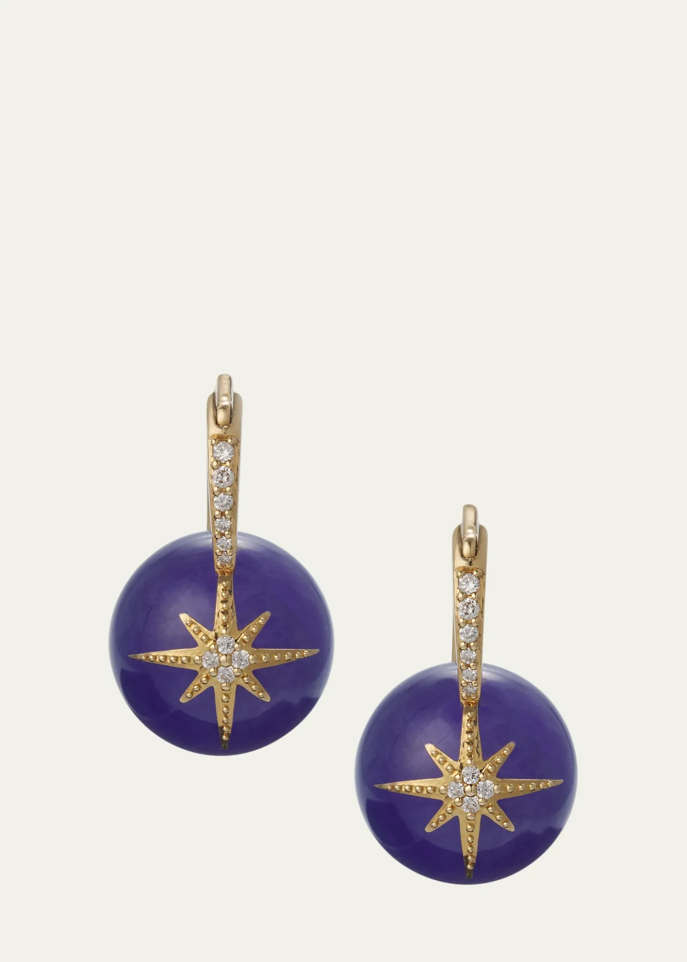 Sydney Evan14K Pave Starburst Bead Earrings