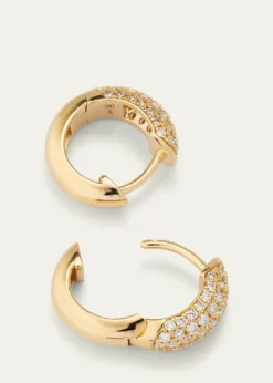 Sydney Evan14k Puffy Diamond Huggie Hoop Earrings