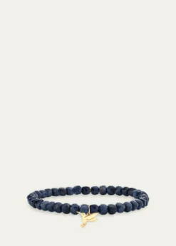 Sydney Evan14K Tiny Hummingbird on Sapphire Stretch Bracelet